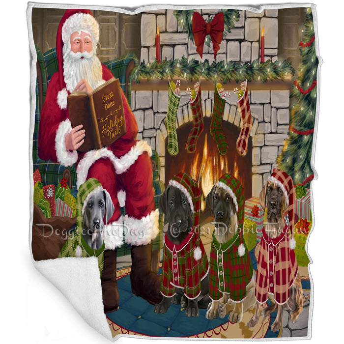 Christmas Cozy Holiday Tails Great Danes Dog Blanket BLNKT115572