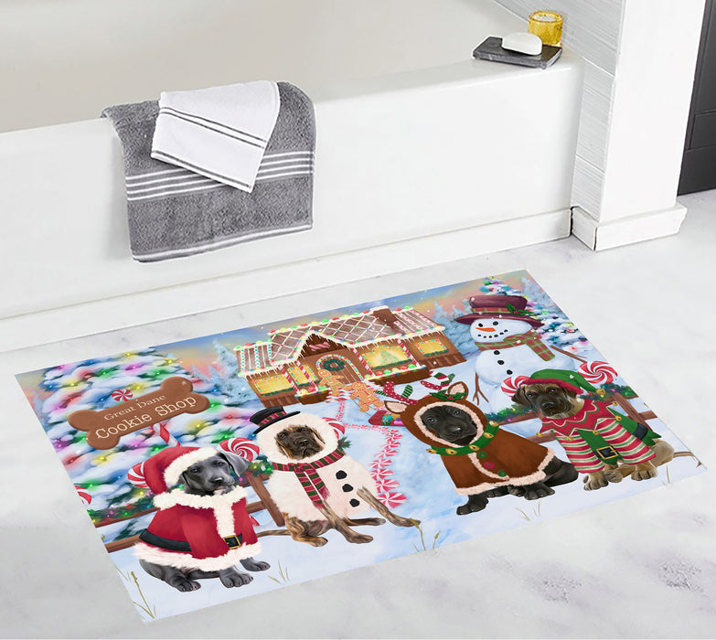 Holiday Gingerbread Cookie Great Dane Dogs Bath Mat
