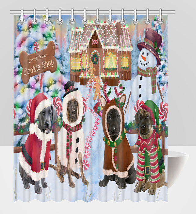Holiday Gingerbread Cookie Great Dane Dogs Shower Curtain