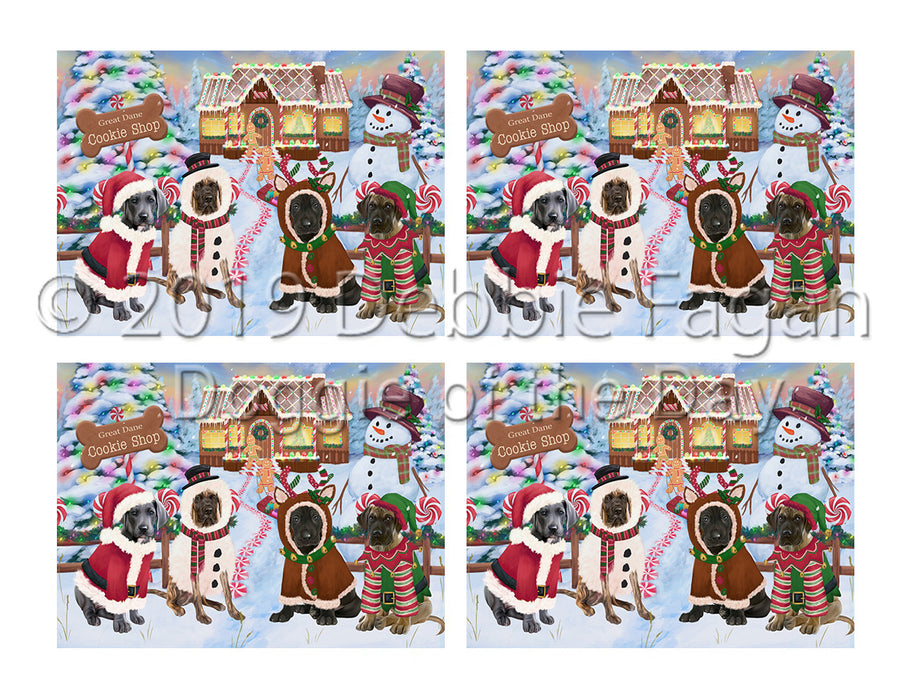 Holiday Gingerbread Cookie Great Dane Dogs Placemat