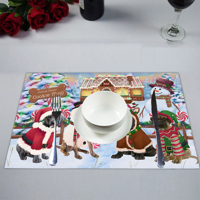 Holiday Gingerbread Cookie Great Dane Dogs Placemat