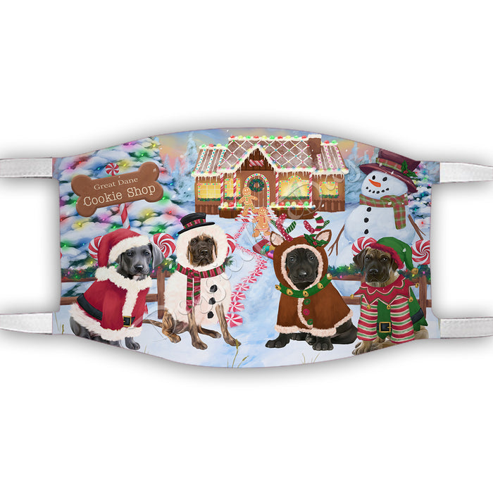 Holiday Gingerbread Cookie Great Dane Dogs Shop Face Mask FM48900