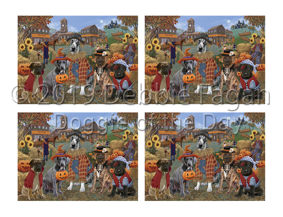 Halloween 'Round Town Great Dane Dogs Placemat
