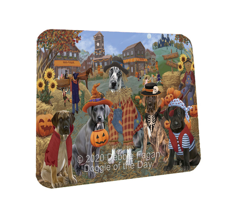Halloween 'Round Town Great Dane Dogs Coasters Set of 4 CSTA57940