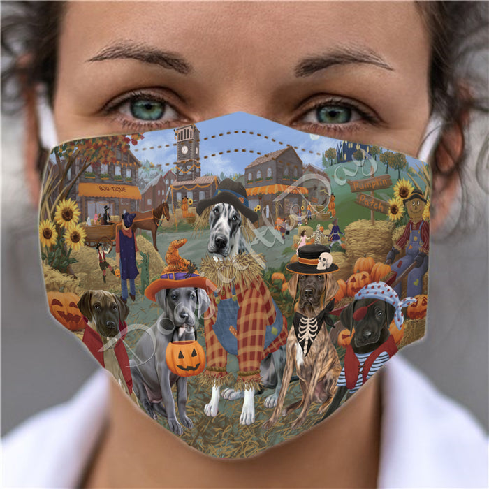 Halloween 'Round Town Great Dane Dogs Face Mask FM49959