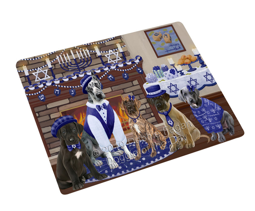 Happy Hanukkah Family and Happy Hanukkah Both Great Dane Dogs Magnet MAG77665 (Small 5.5" x 4.25")