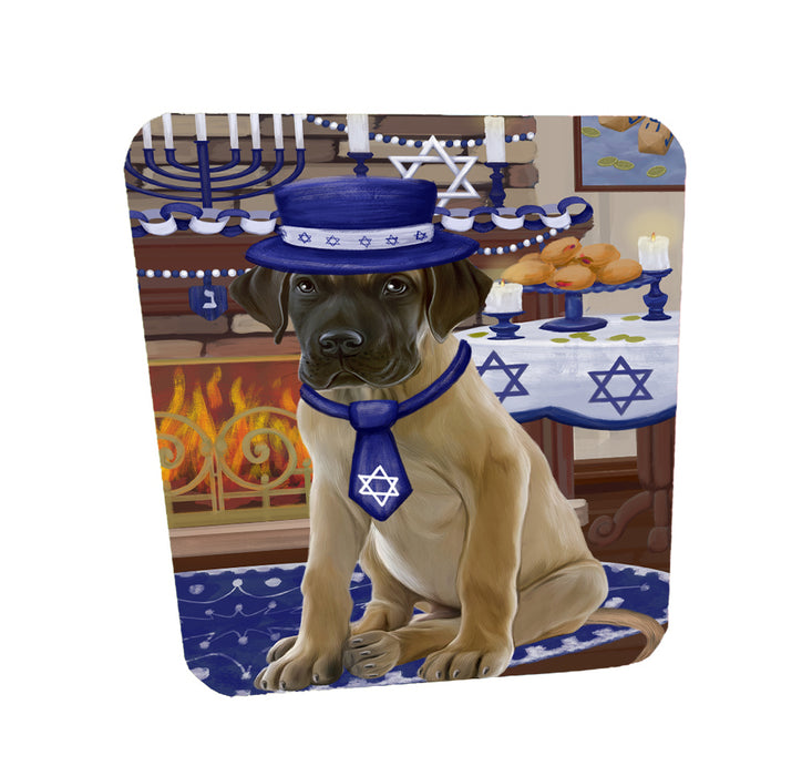 Happy Hanukkah Family Great Dane Dogs Coasters Set of 4 CSTA57634