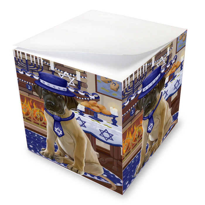 Happy Hanukkah Family Great Dane Dogs note cube NOC-DOTD-A56706