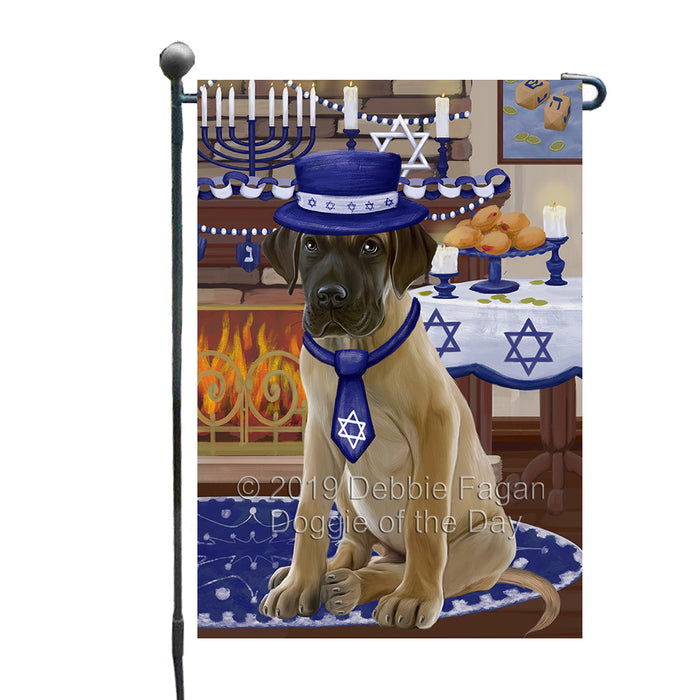Happy Hanukkah Family and Happy Hanukkah Both Great Dane Dog Garden Flag GFLG65722