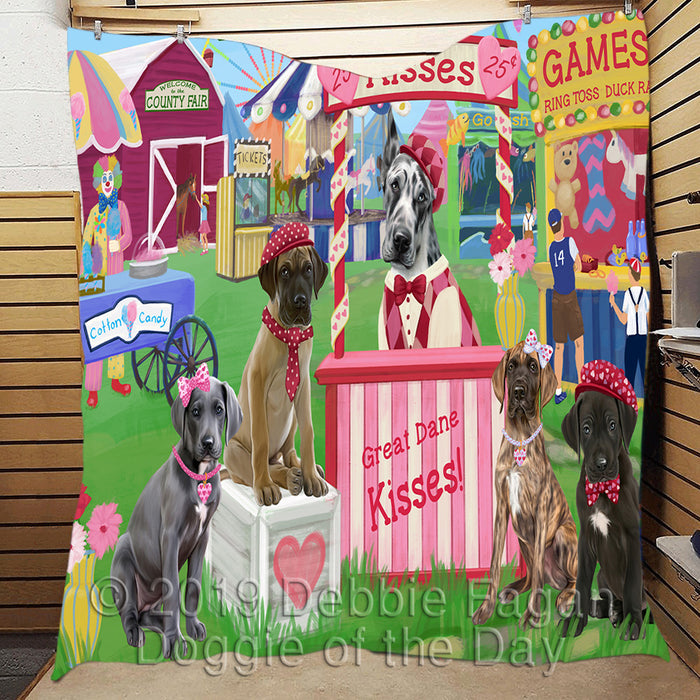 Carnival Kissing Booth Great Dane Dogs Quilt