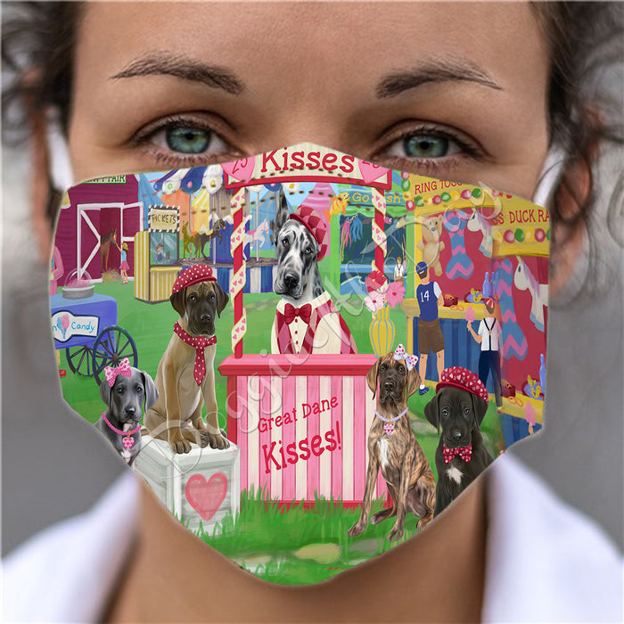 Carnival Kissing Booth Great Dane Dogs Face Mask FM48050