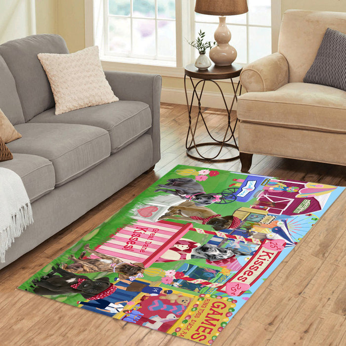 Carnival Kissing Booth Great Dane Dogs Area Rug