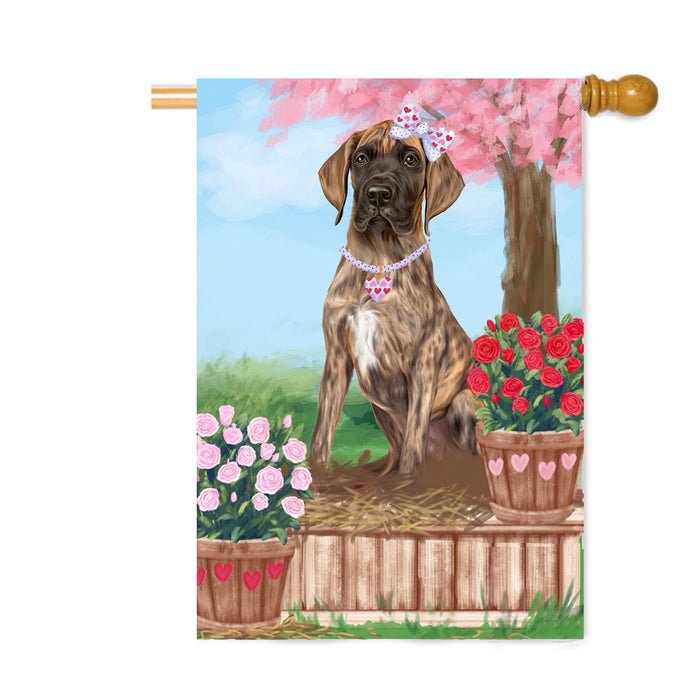 Personalized Rosie 25 Cent Kisses Great Dane Dog Custom House Flag FLG64867