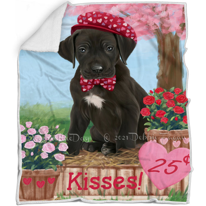 Rosie 25 Cent Kisses Great Dane Dog Blanket BLNKT122322