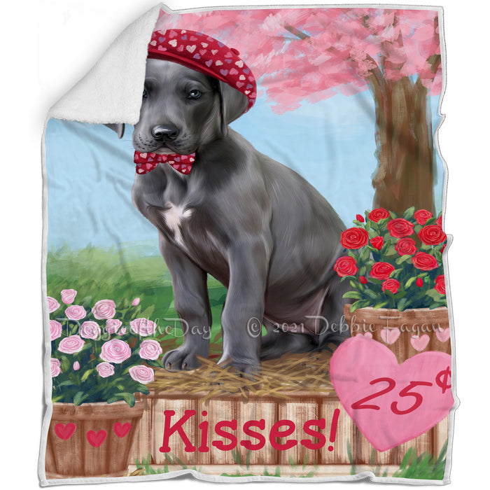 Rosie 25 Cent Kisses Great Dane Dog Blanket BLNKT122331
