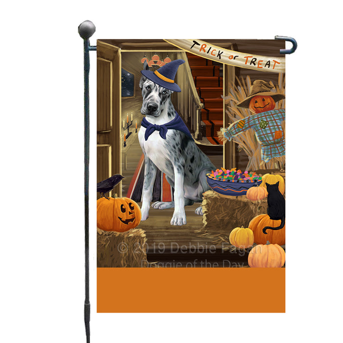 Personalized Enter at Own Risk Trick or Treat Halloween Great Dane Dog Custom Garden Flags GFLG-DOTD-A59596