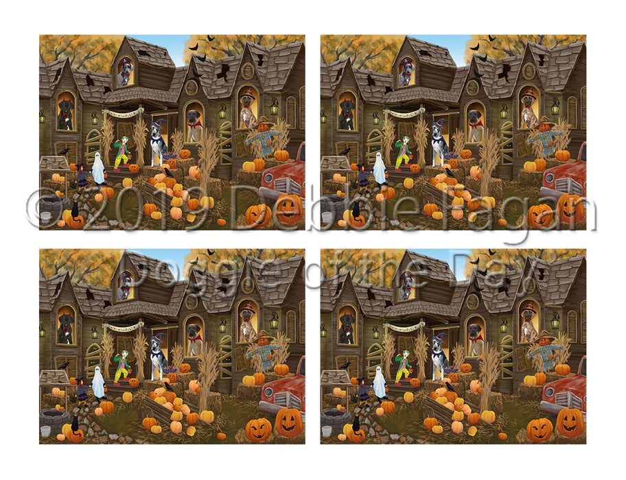 Haunted House Halloween Trick or Treat Great Dane Dogs Placemat