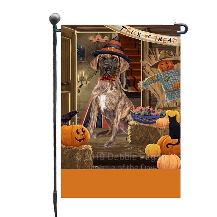 Personalized Enter at Own Risk Trick or Treat Halloween Great Dane Dog Custom Garden Flags GFLG-DOTD-A59601
