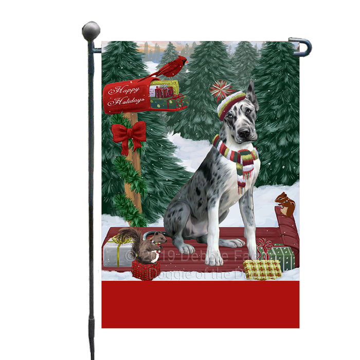Personalized Merry Christmas Woodland Sled  Great Dane Dog Custom Garden Flags GFLG-DOTD-A61595