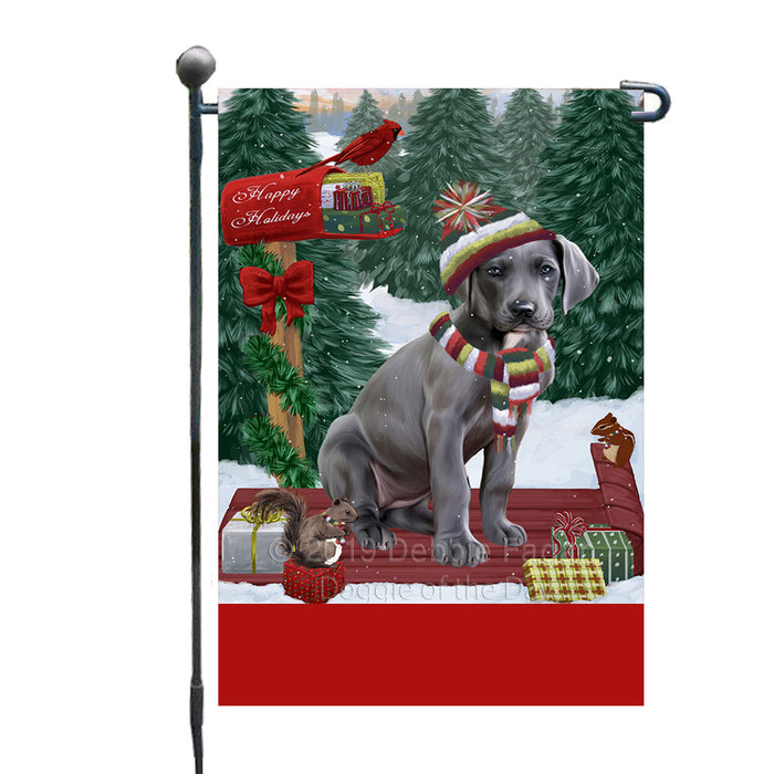Personalized Merry Christmas Woodland Sled  Great Dane Dog Custom Garden Flags GFLG-DOTD-A61596