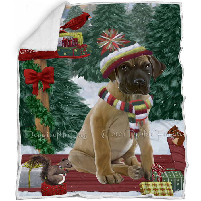 Merry Christmas Woodland Sled Great Dane Dog Blanket BLNKT113898