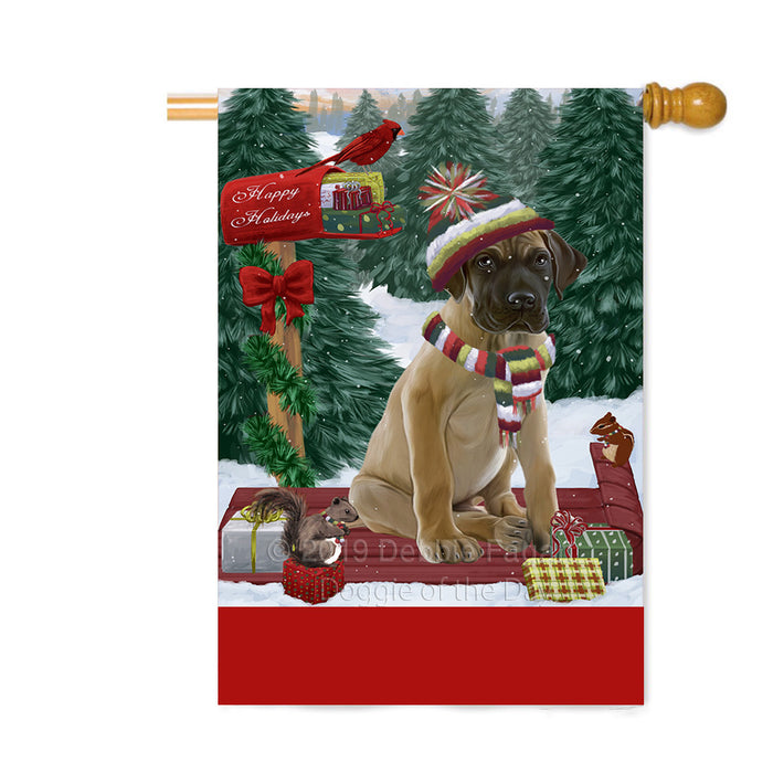Personalized Merry Christmas Woodland Sled Great Dane Dog Custom House Flag FLG-DOTD-A61654