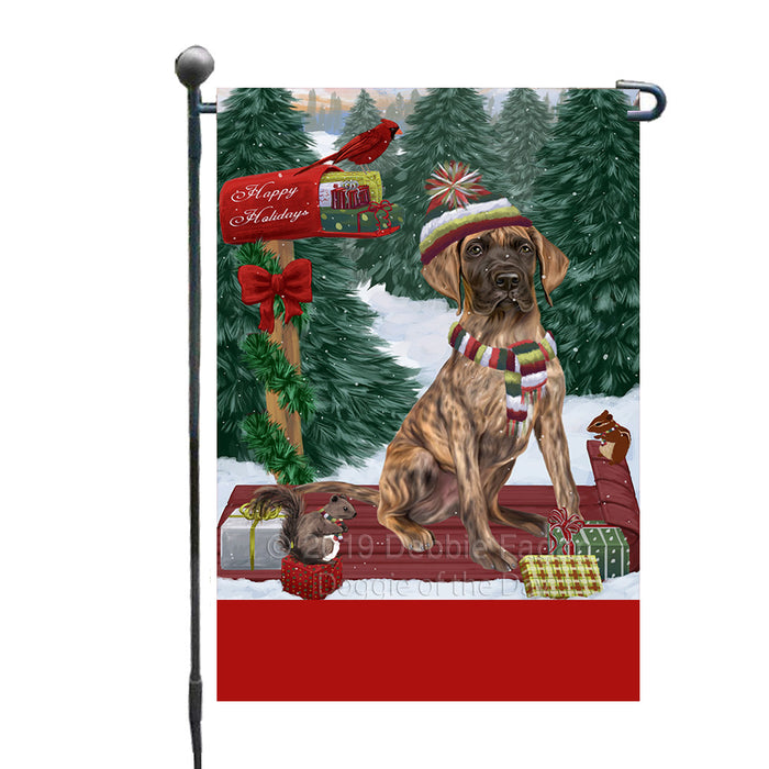 Personalized Merry Christmas Woodland Sled  Great Dane Dog Custom Garden Flags GFLG-DOTD-A61599