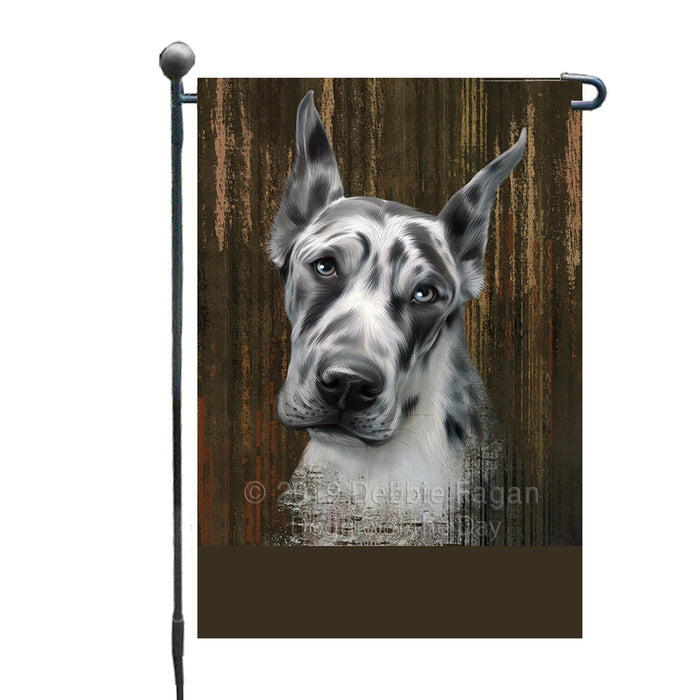 Personalized Rustic Great Dane Dog Custom Garden Flag GFLG63529