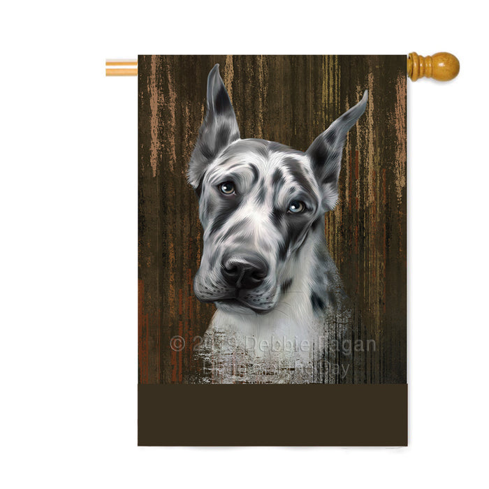 Personalized Rustic Great Dane Dog Custom House Flag FLG64606