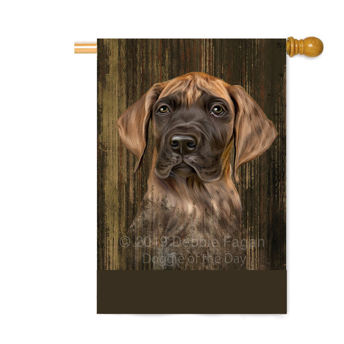 Personalized Rustic Great Dane Dog Custom House Flag FLG64610
