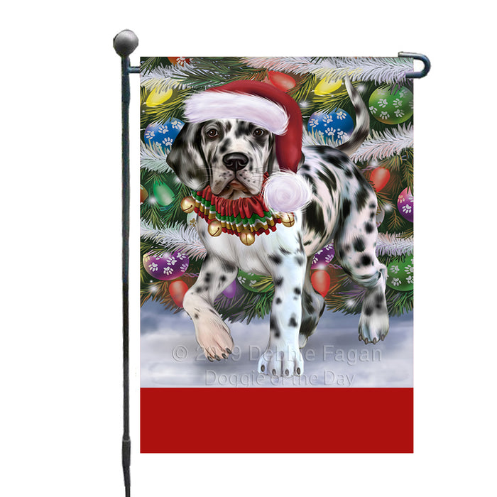 Personalized Trotting in the Snow Great Dane Dog Custom Garden Flags GFLG-DOTD-A60739