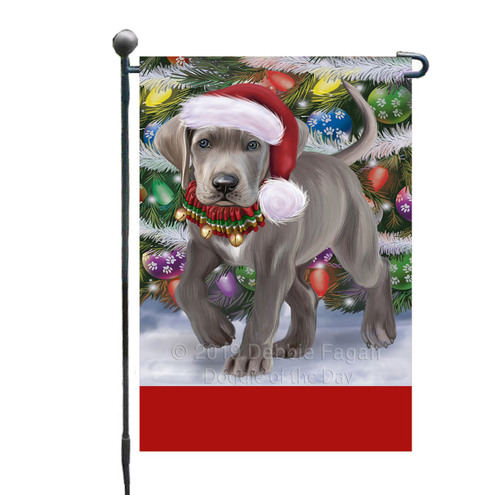 Personalized Trotting in the Snow Great Dane Dog Custom Garden Flags GFLG-DOTD-A60740
