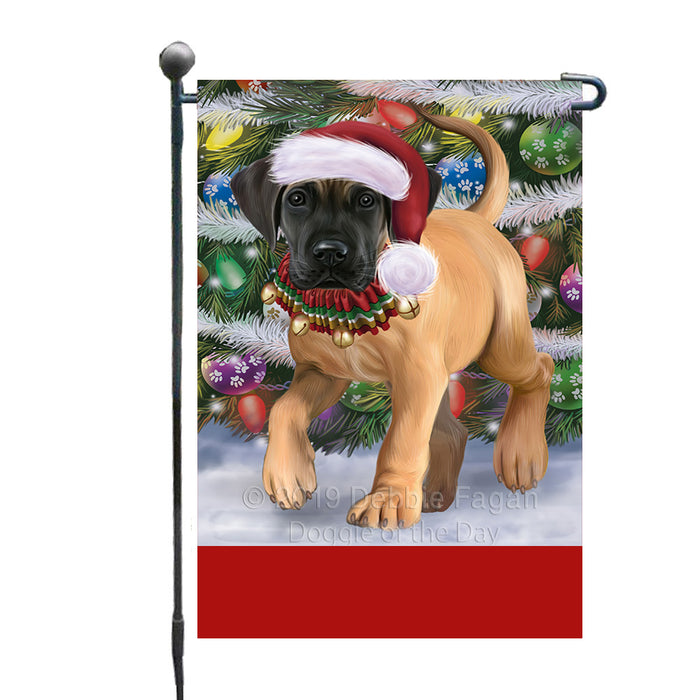 Personalized Trotting in the Snow Great Dane Dog Custom Garden Flags GFLG-DOTD-A60741