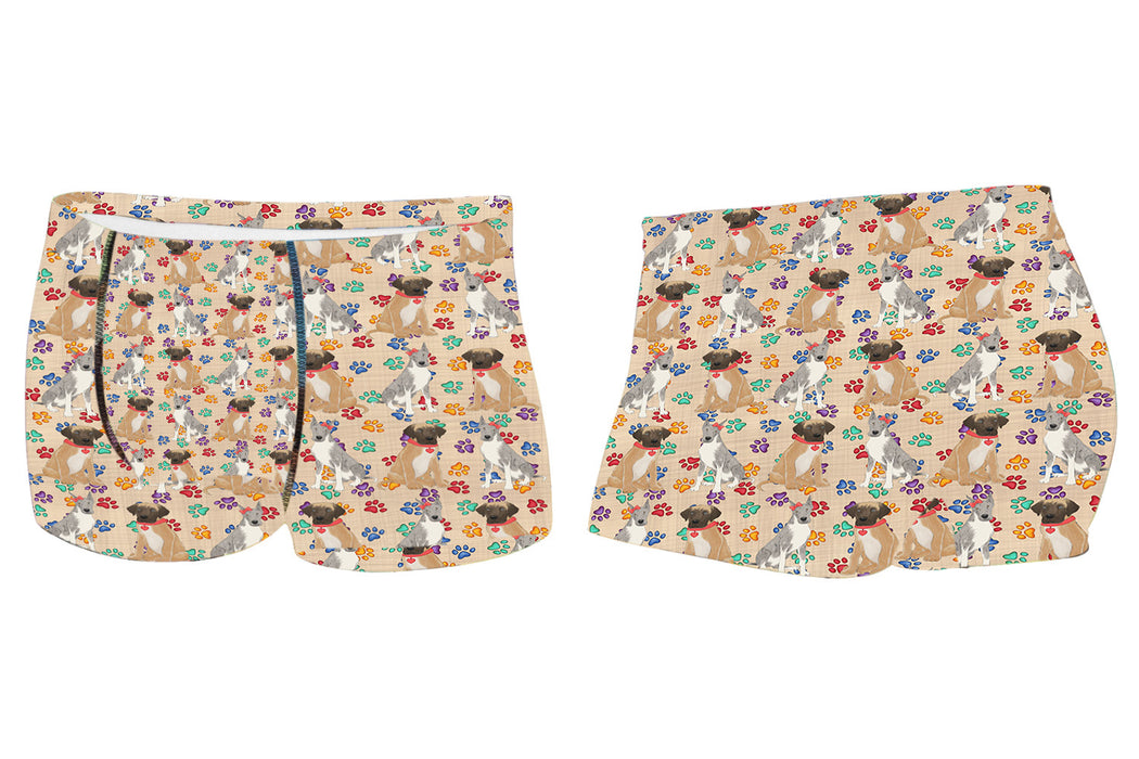 Rainbow Paw Print Great Dane Dogs RedMen's All Over Print Boxer Briefs