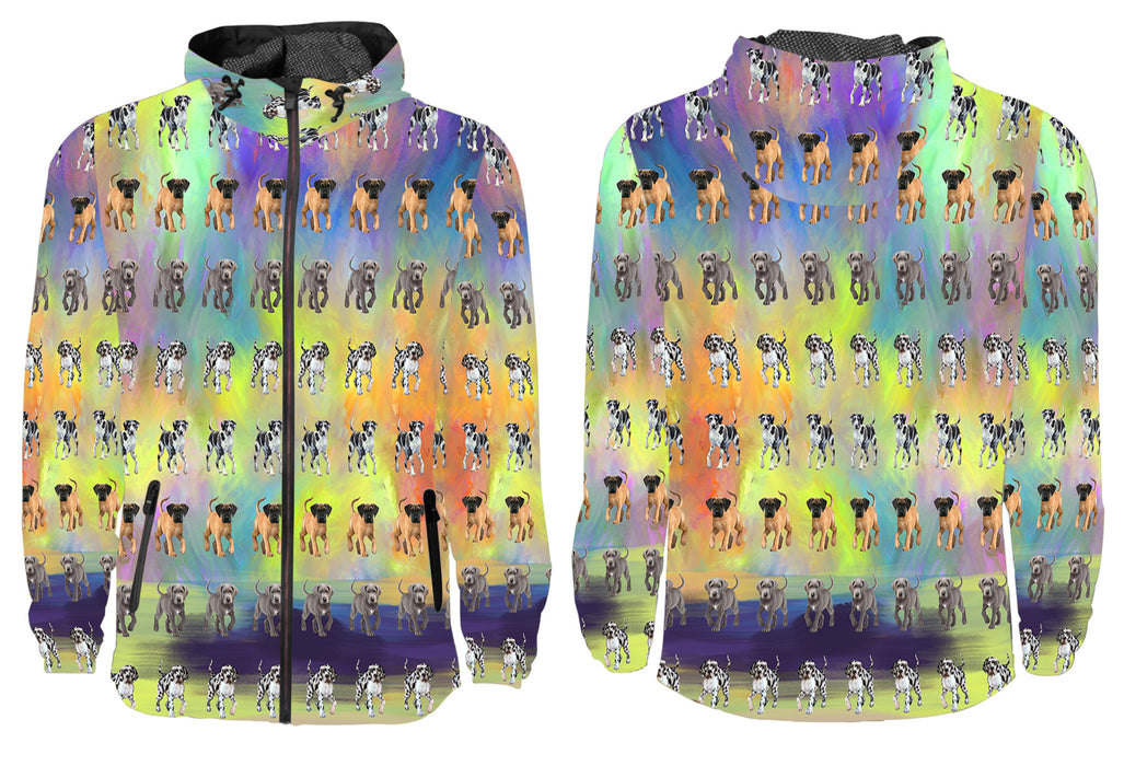 Paradise Wave Great Dane Dogs All Over Print Windbreaker for Men