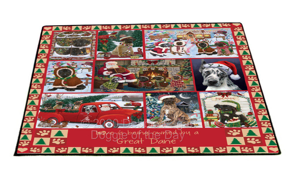 Love is Being Owned Christmas Great Dane Dogs Floormat FLMS54862