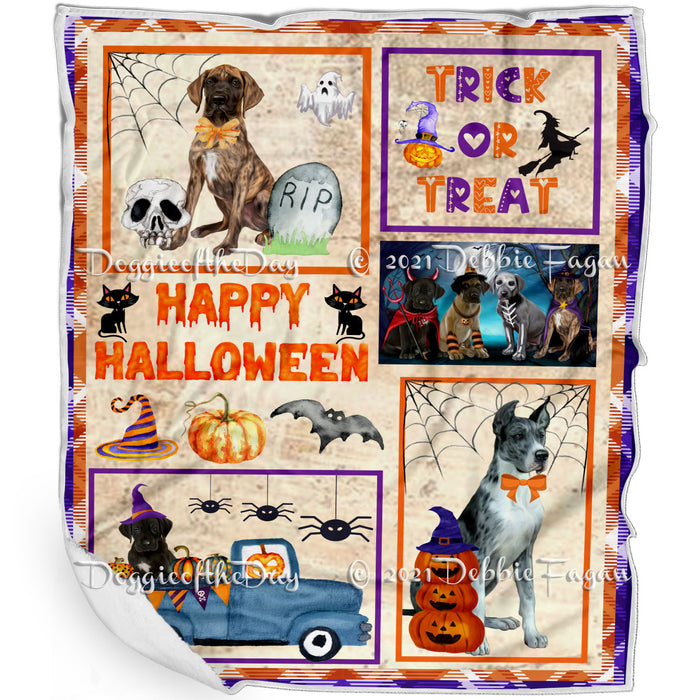 Happy Halloween Trick or Treat Great Dane Dogs Blanket BLNKT143751