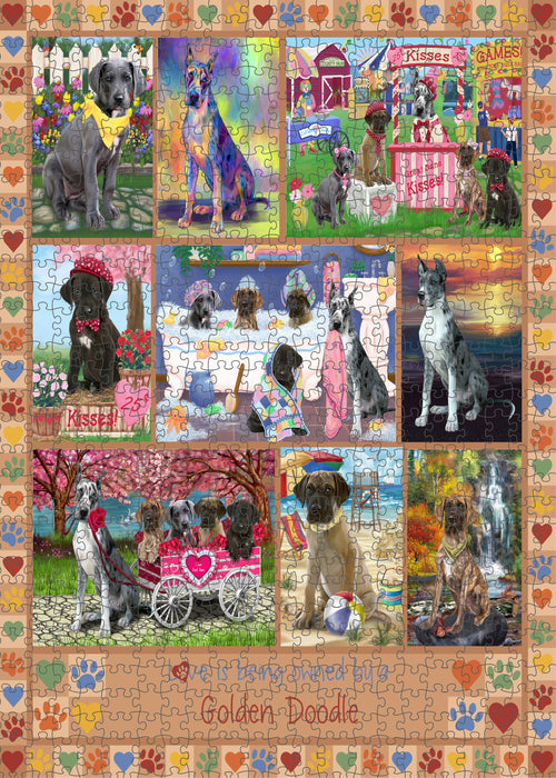 Love is Being Owned Great Dane Dog Beige Puzzle with Photo Tin PUZL98452
