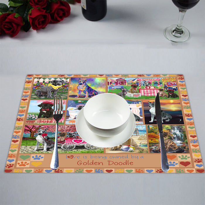Love is Being Owned Great Dane Dog Beige Placemat