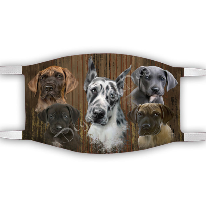 Rustic Great Dane Dogs Face Mask FM50059