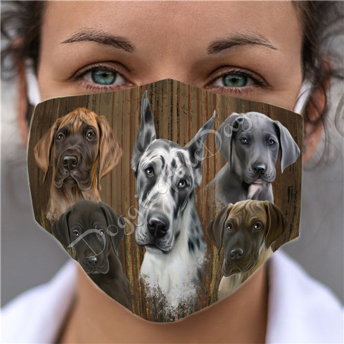 Rustic Great Dane Dogs Face Mask FM50059