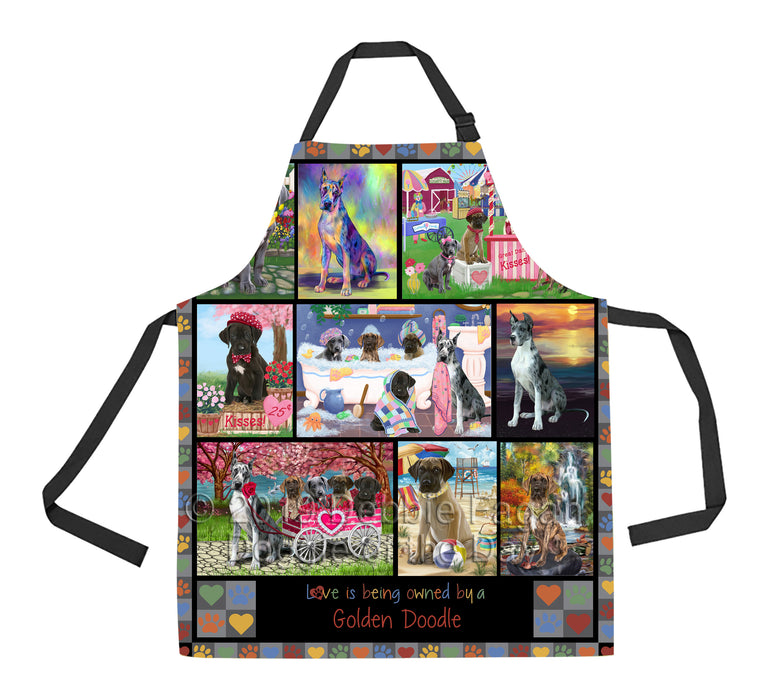 Love is Being Owned Great Dane Dog Grey Apron