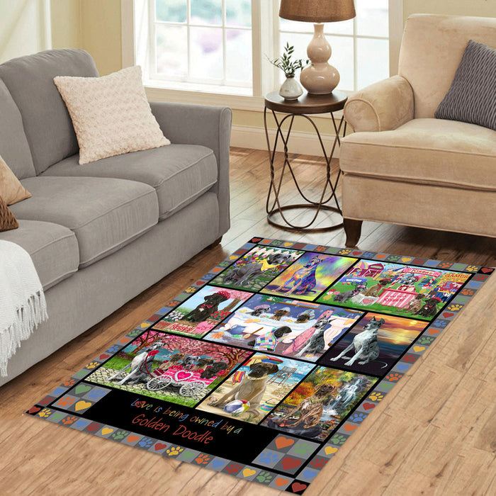 Love is Being Owned Great Dane Dog Grey Area Rug