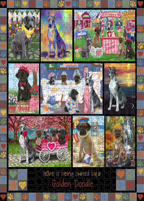 Love is Being Owned Great Dane Dog Grey Puzzle with Photo Tin PUZL98456