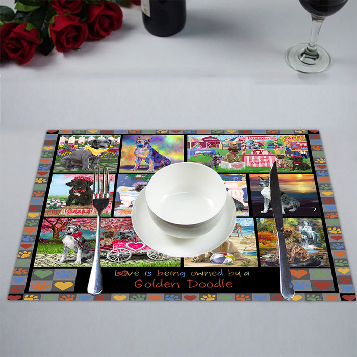 Love is Being Owned Great Dane Dog Grey Placemat