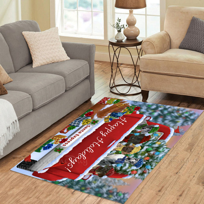 Christmas Red Truck Travlin Home for the Holidays Great Dane Dogs Area Rug - Ultra Soft Cute Pet Printed Unique Style Floor Living Room Carpet Decorative Rug for Indoor Gift for Pet Lovers