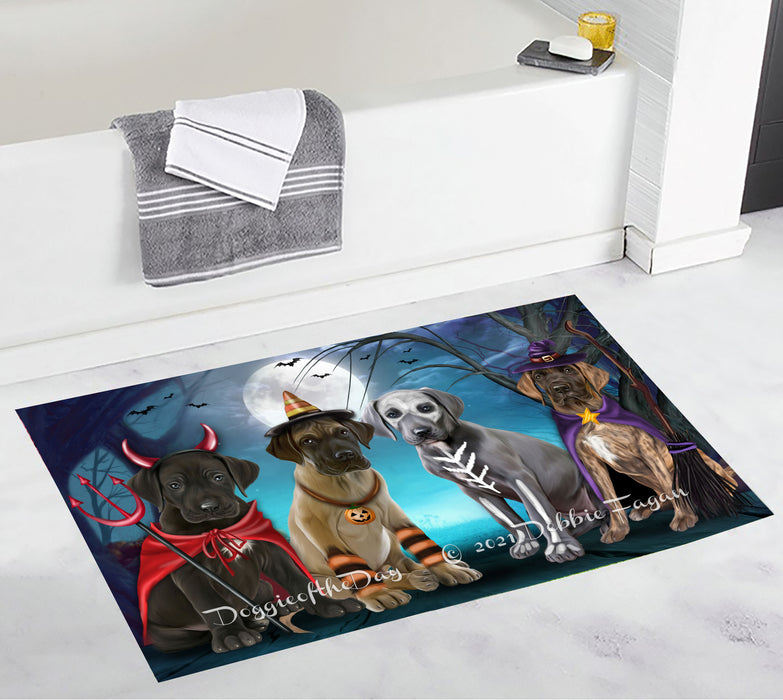 Happy Halloween Trick or Treat Great Dane Dogs Bathroom Rugs with Non Slip Soft Bath Mat for Tub BRUG54943