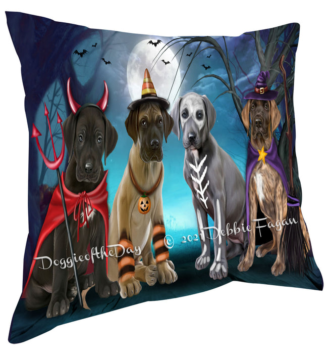 Happy Halloween Trick or Treat Great Dane Dogs Pillow with Top Quality High-Resolution Images - Ultra Soft Pet Pillows for Sleeping - Reversible & Comfort - Ideal Gift for Dog Lover - Cushion for Sofa Couch Bed - 100% Polyester, PILA88513
