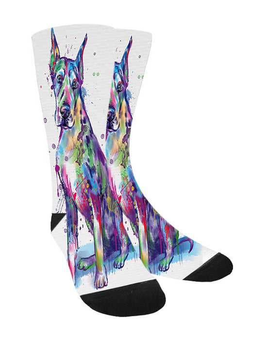 Watercolor Great Dane Dog Women's Casual Socks