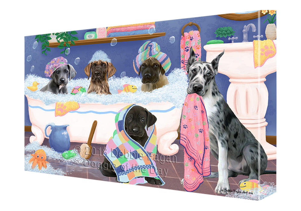 Rub A Dub Dogs In A Tub Great Danes Dog Canvas Print Wall Art Décor CVS133352
